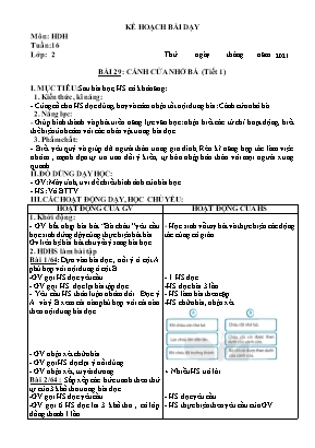 Giáo án môn Tiếng Việt Lớp 2 - Tuần 16 (Bộ sách Kết nối tri thức với cuộc sống)